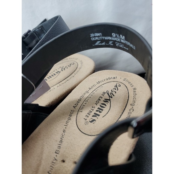 Easy Works by Easy Street Womens Raffey Adjustable Wedge Sandals Sz 9.5 - Picture 3 of 8